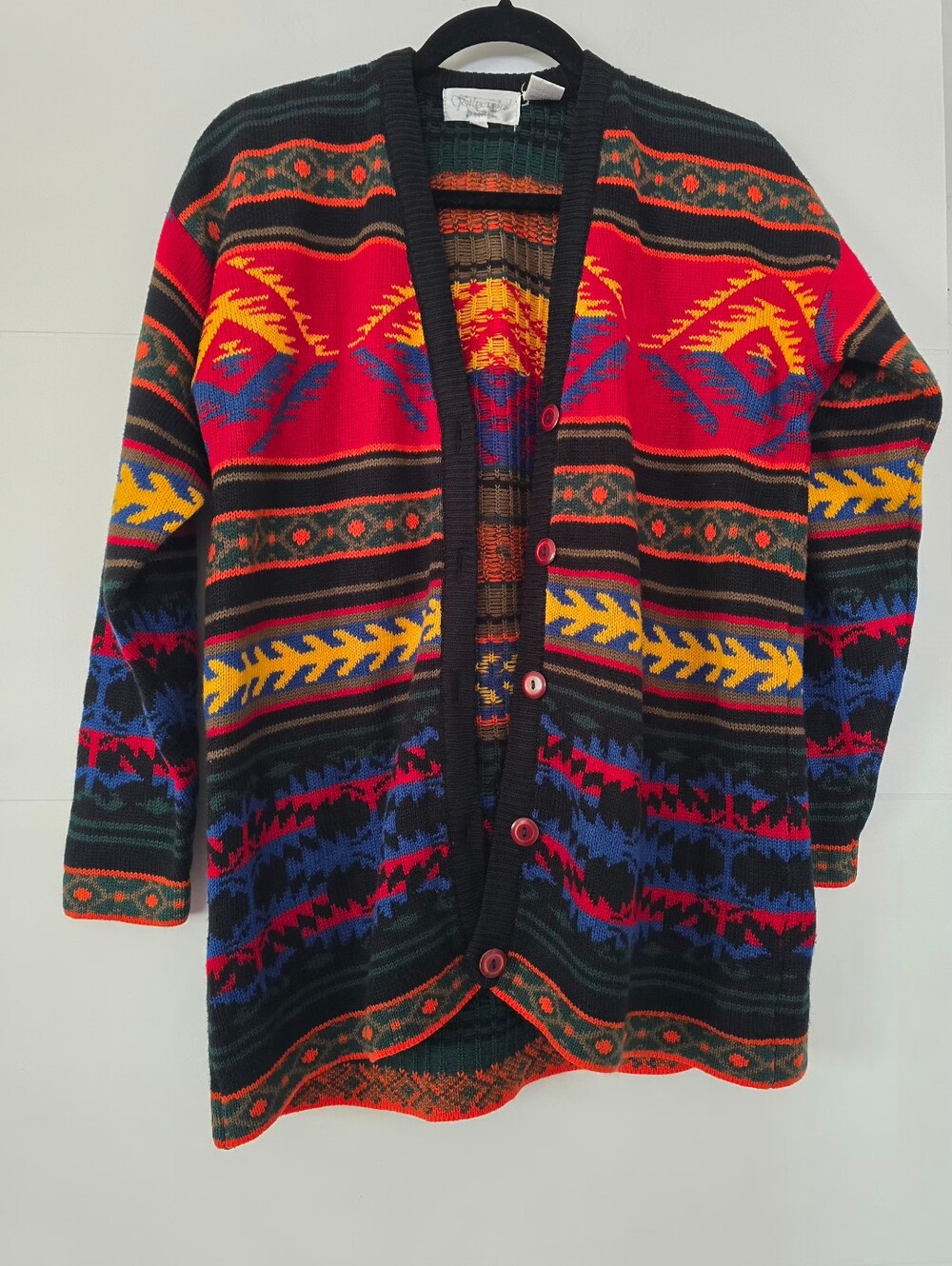 Vintage Silvercord Petites Southwestern Aztec Cardigan Sweater P/S